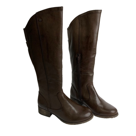 The Buckle Dante Distressed Brown Vegan Leather Knee Boots Size 6 New with Tags - Picture 6 of 11